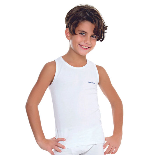 Canotta bimbo spalla larga in cotone bielastico 3 Pz ENRICO COVERI - ET4002