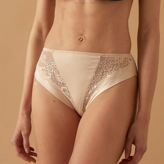 Slip Midi in cotone elasticizzato con pizzo 3 Pz JADEA - 788